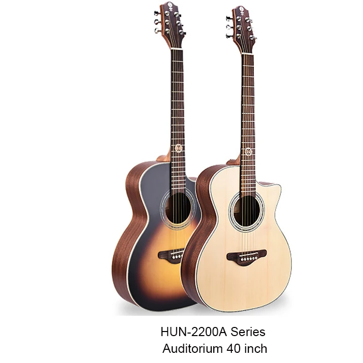 Студийная Акустическая гитара HUN-2200A 40 дюймов с вырезом