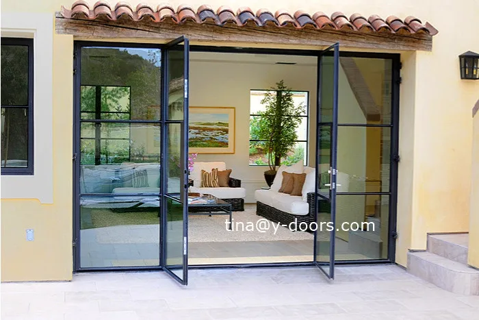 Steel Wall Mounted Glass Door French Entry Door and window designs