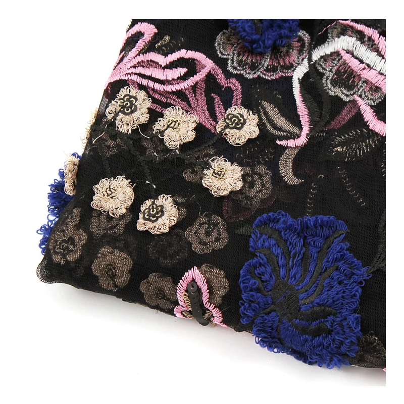 Manufacturer wholesale polyester 3D flower breathable embroidered fabric for clothing