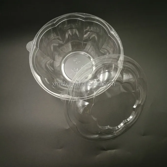 16 oz Clear Disposable take away plastic salad bowl