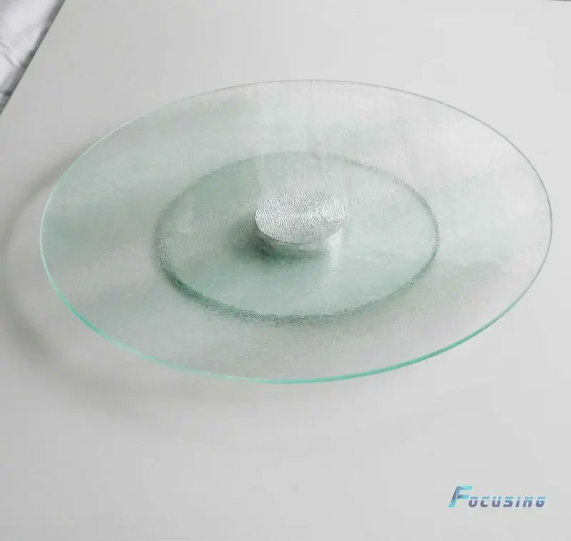 Hot selling rotating tempered glass top lazy susan for round table
