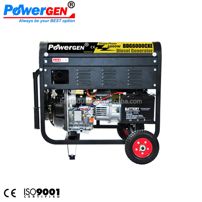 Top Seller!!! POWERGEN Super Performance Air cooled Electric Start 50Hz Open Frame 5kw Diesel Generator of Good Price