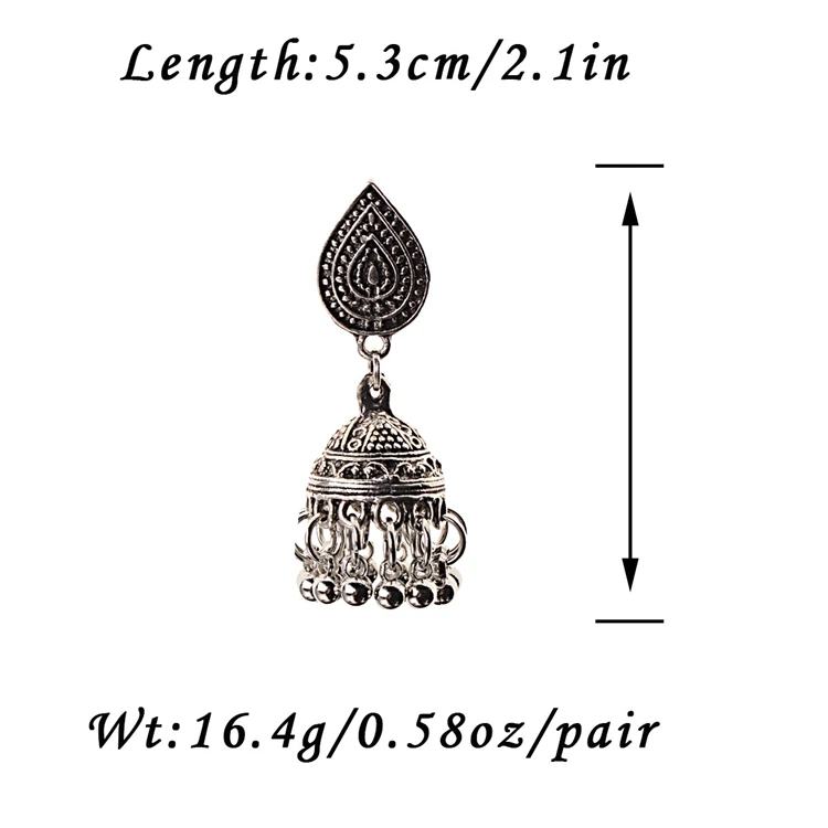Wholesale Alloy Waterdrop Earring Silver Plated Jewelry Fashion  Indian Earrings jhumka  for Women