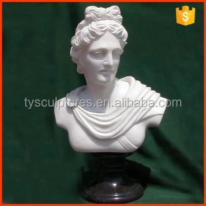 
China factory carved antique white marble female busts beautiful girl bust statue for sale 