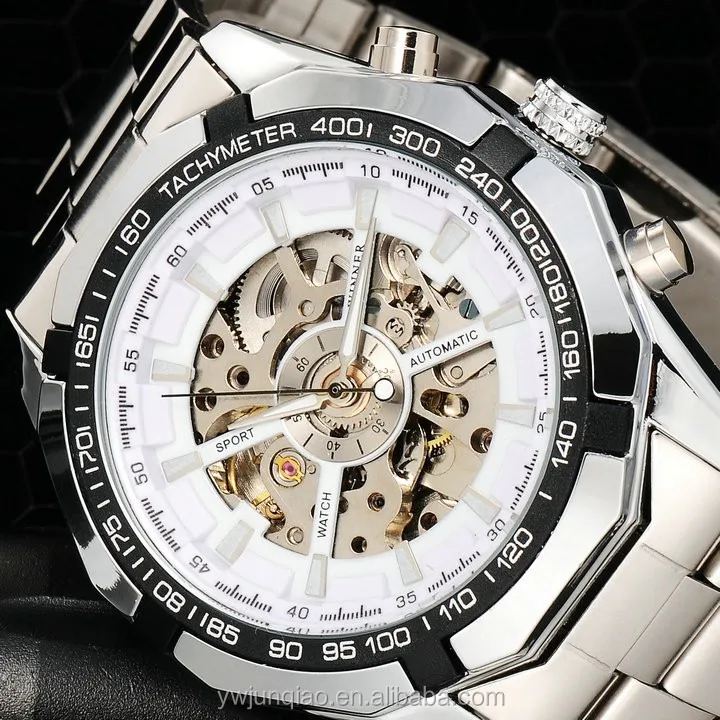 
Winner Brand Man Mechanical Watches Skeleton Stainless Steel Man Watch Automatic Movement 