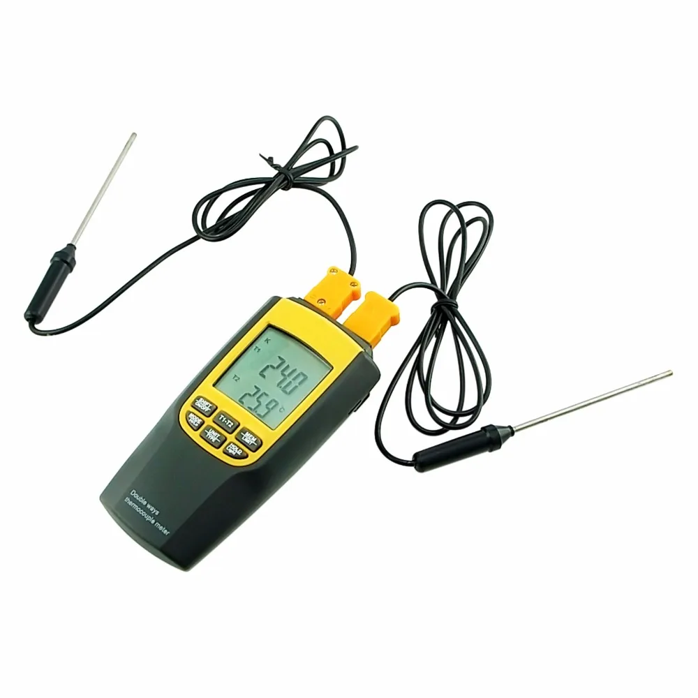 Digital K / J Type Thermocouple Thermometer 4 Probes Temperature Tester