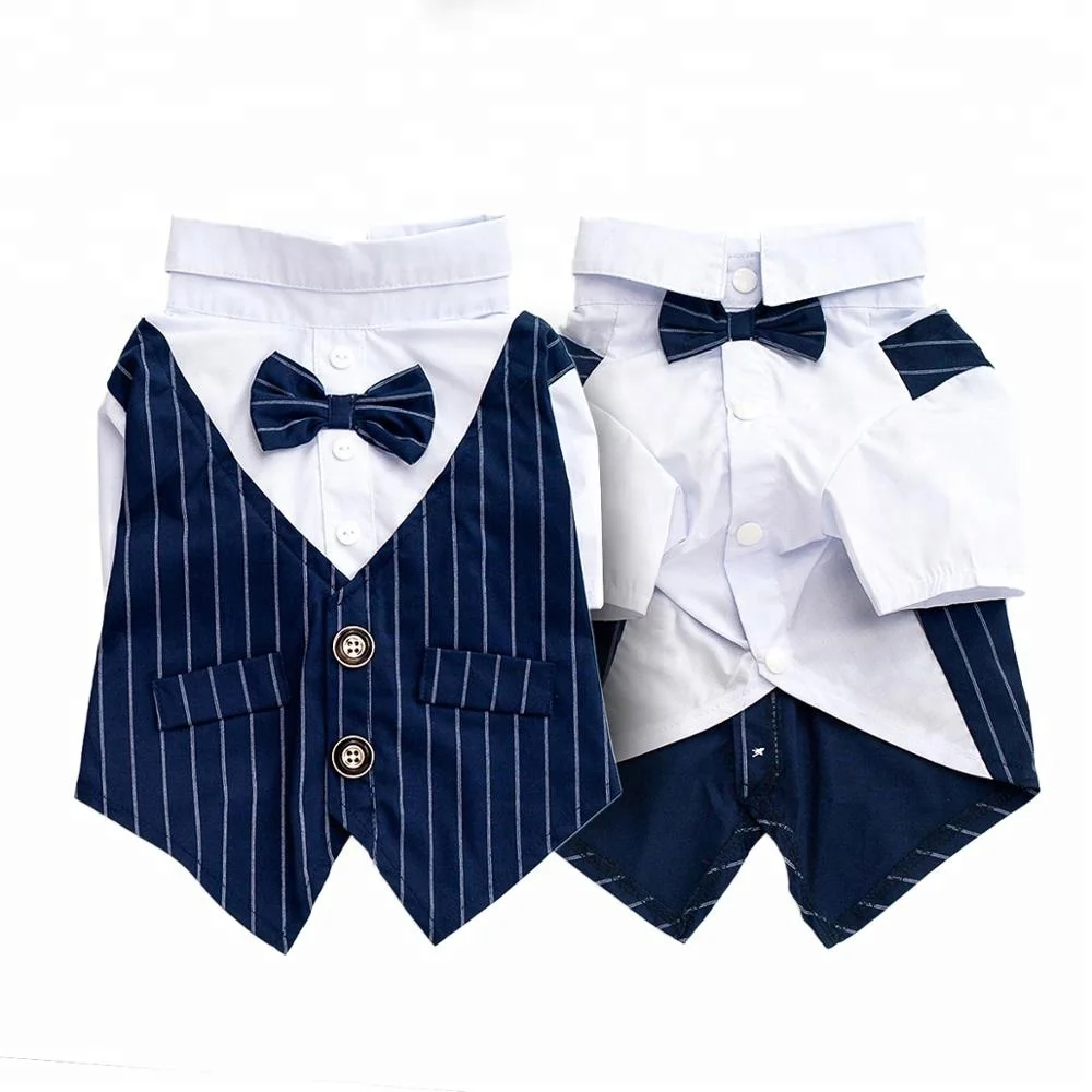 Wedding Dog Shirt Formal Tuxedo for Dog Stylish Pet Halloween Bow Tie Apparel