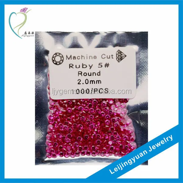 Круглые камни с красным Рубином 2 мм от Lab created 5 # ruby