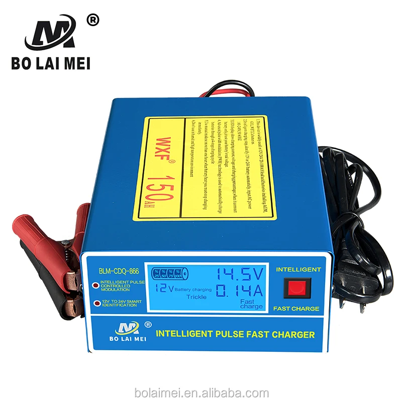 Automatic 12V/24V  Battery Charger LED Display 4-stage Intelligent Pulse Repair Charger For All Lead Acid Battery