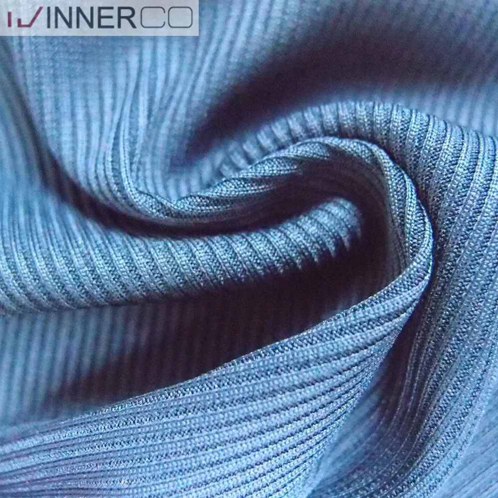 Fabric materials 2x2 rib knit fabric in polyester and spandex