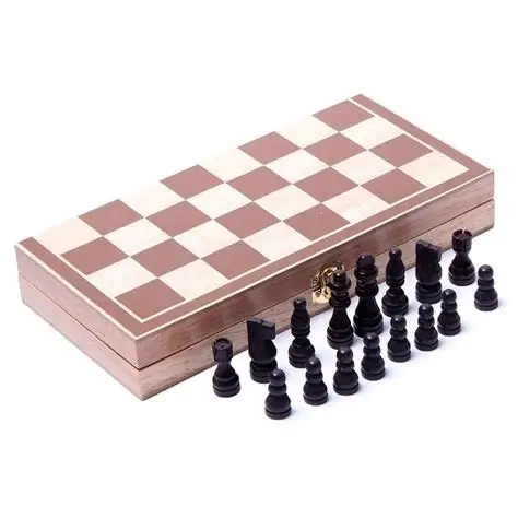 
Portable Folding Chess Game Antique Luxury Wooden International Chess Game Set 