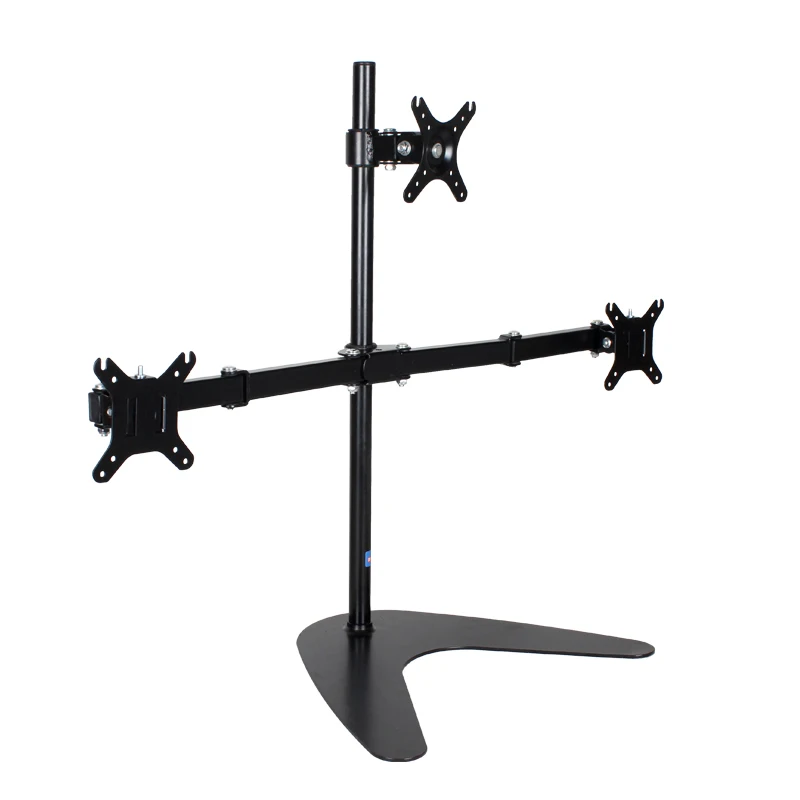 Steady Full MotionTriple Monitor Arms FreeStanding Desk Mount Stand for 3 LCD LED Computer Screens up to 24