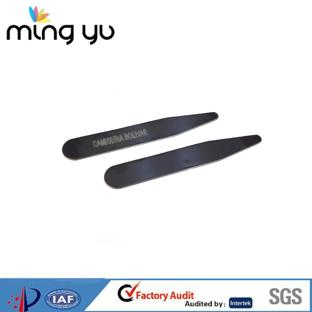 Garment Accessories Brass &Stainless Steel Brushed Collar Stays Collar Stiffeners Collar Stand Engraved with Customize Logo