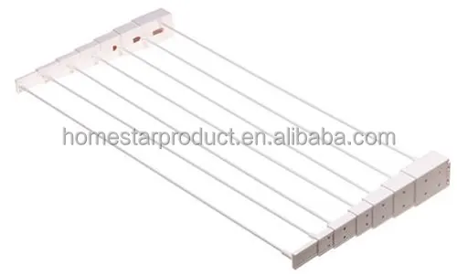 Plastic Wall-Mount Telescoping Indoor Clothes Drying Rack