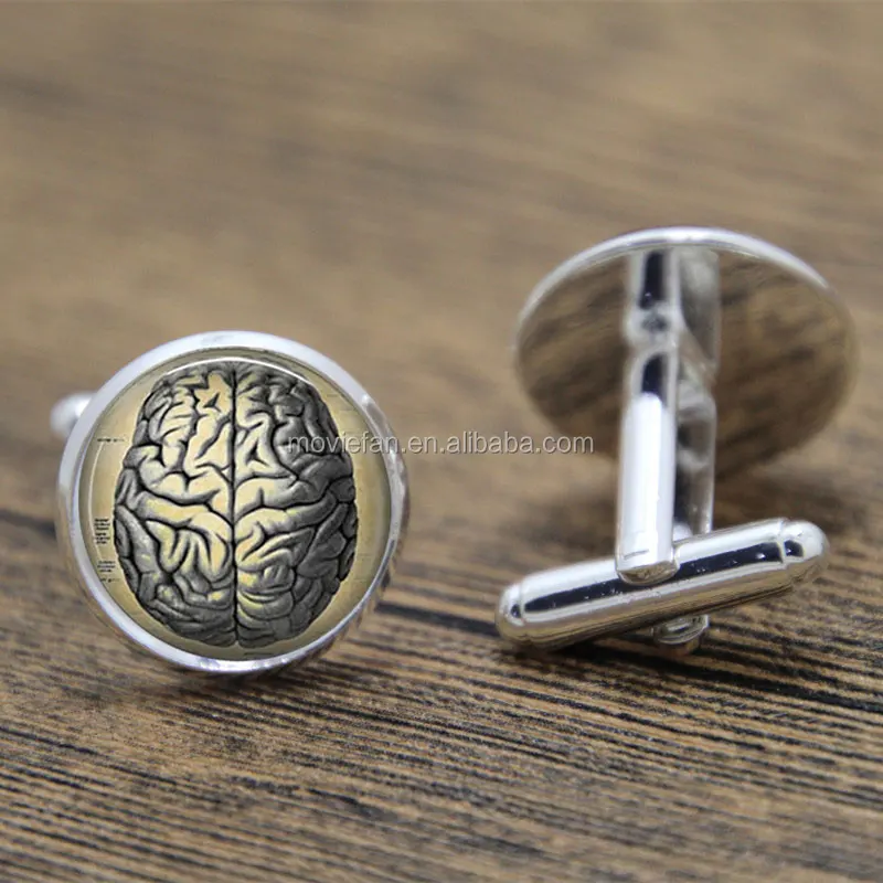 Brain cufflink,Human Anatomy Medical Science Phrenology cufflink Insect Fob Car glass cufflink