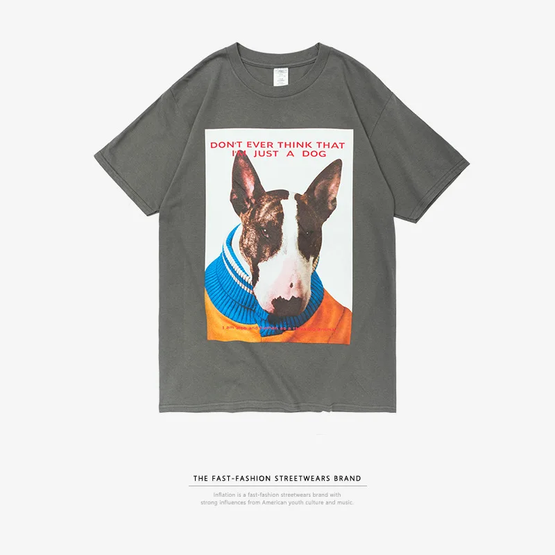 
2021 OEM ODM Custom Cotton Dog Custom Printed Men Slogan T-shirt 