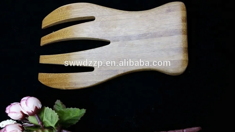 
eco-friendly food grade bamboo Salad hands salad tools for sale 