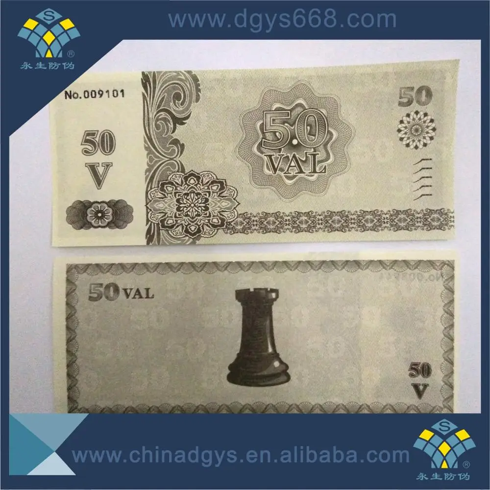 Customized watermark paper printing gift discount coupon/ticket booklet