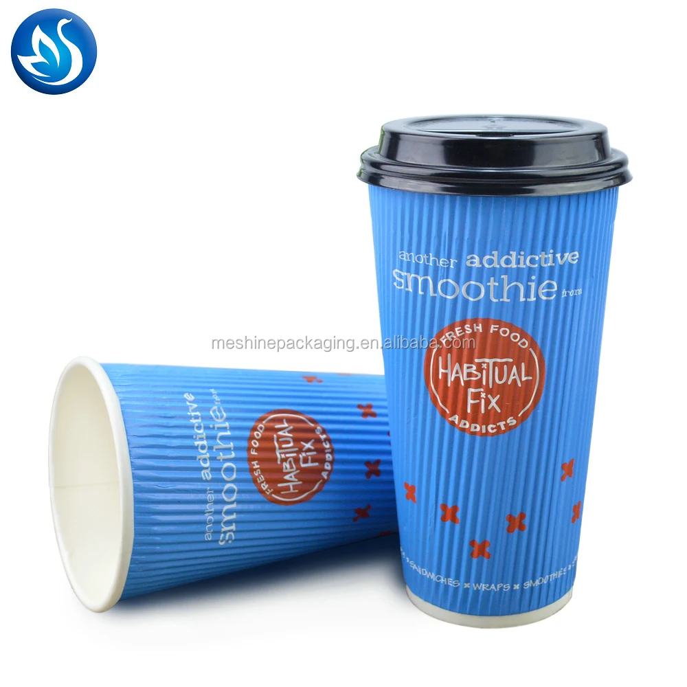 Wholesale 8oz 12oz 16oz Insulated Red double Ripple Wall Paper Coffee Cups