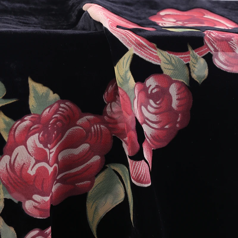 printed  Burnout Silk Velvet Fabric