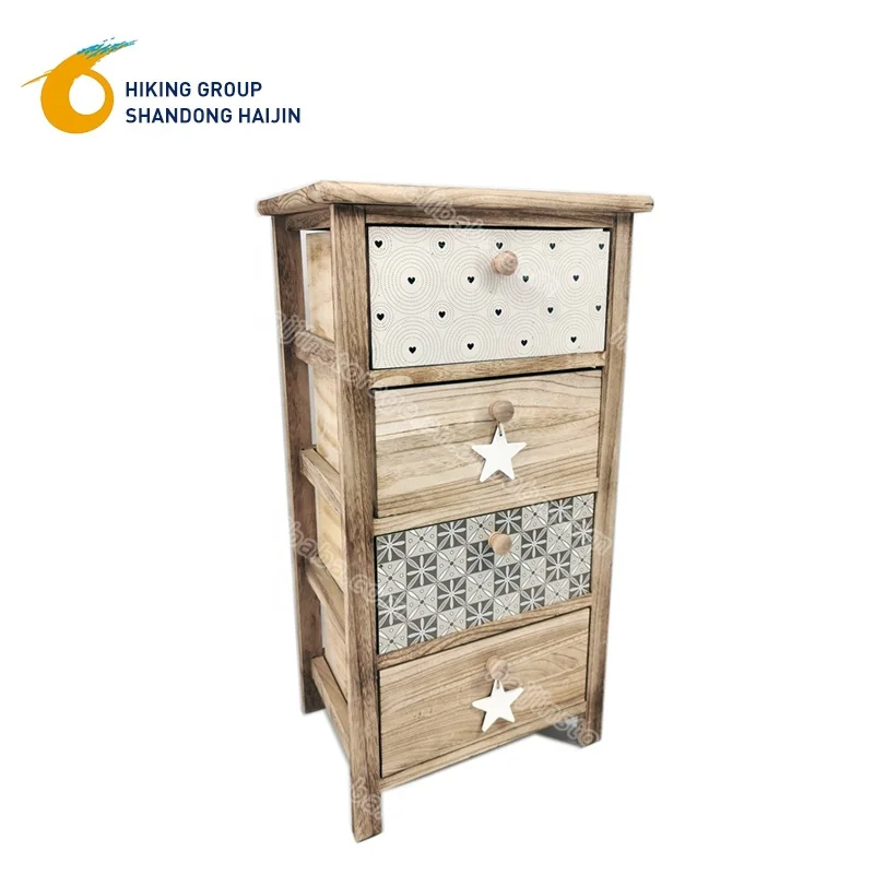 Drawer Storage Cabinet Paulownia Wood Cabinet For Living Room Or Corner Place With Drawer Wood Grain