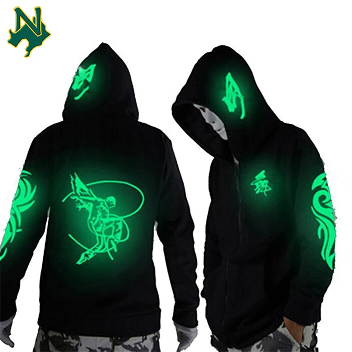 Wholesale Glow In The Dark Skeleton Hoodie Easy Halloween Custom Black Solid Color Plain Hoodies Young Sweatshirt Hoody Jacket
