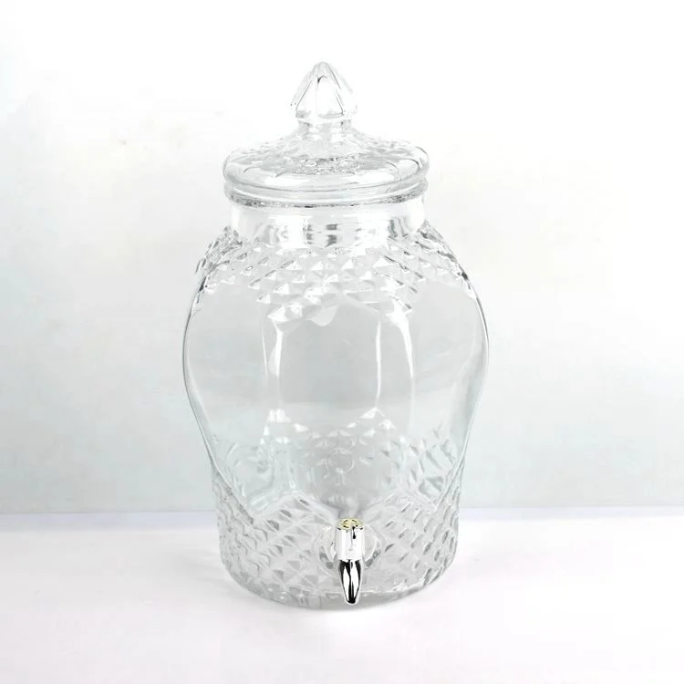 Wholesale glass water drink dispenser jars with tap 20L 15L 10L 8L 6L