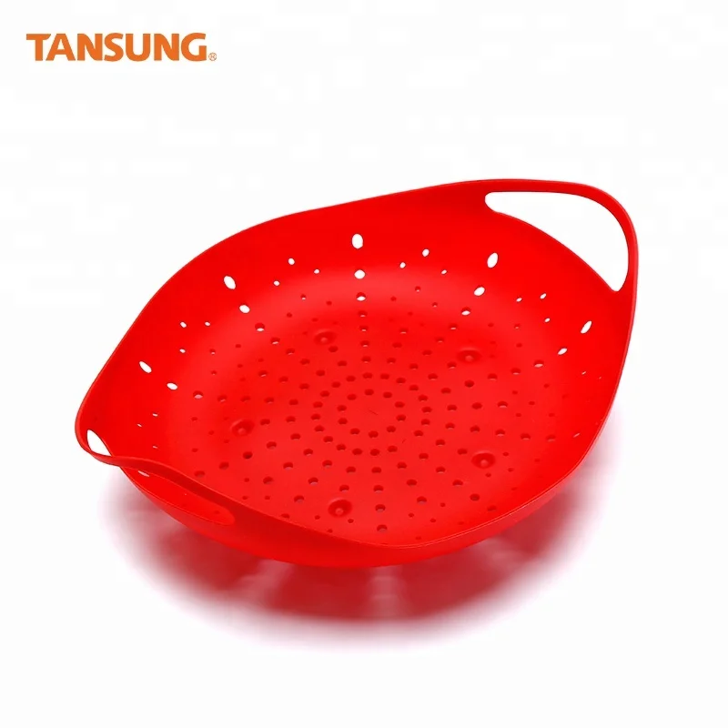 High Quality Steamer Basket Food Silicone Steamer with Handle Bar