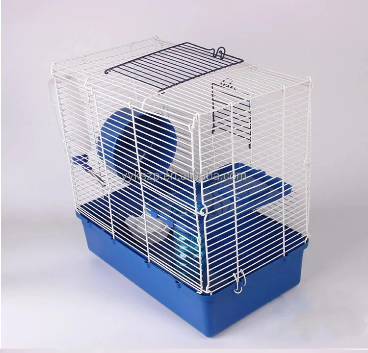 
2 levels ladder metal wire hamster house cage with rolling,bottle,bowls 
