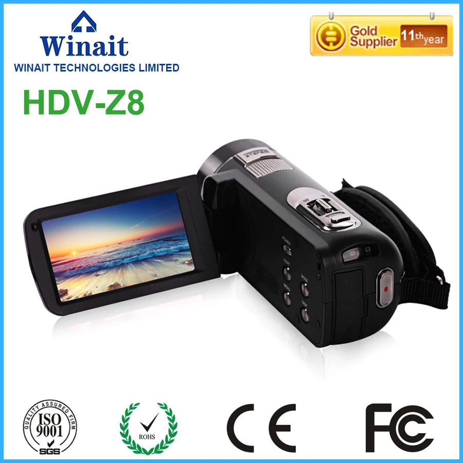 Hight-guality and popular 24MP full hd 1080p digital video camera HDV-Z8 with 3.0' TFT display 16x digital zoom