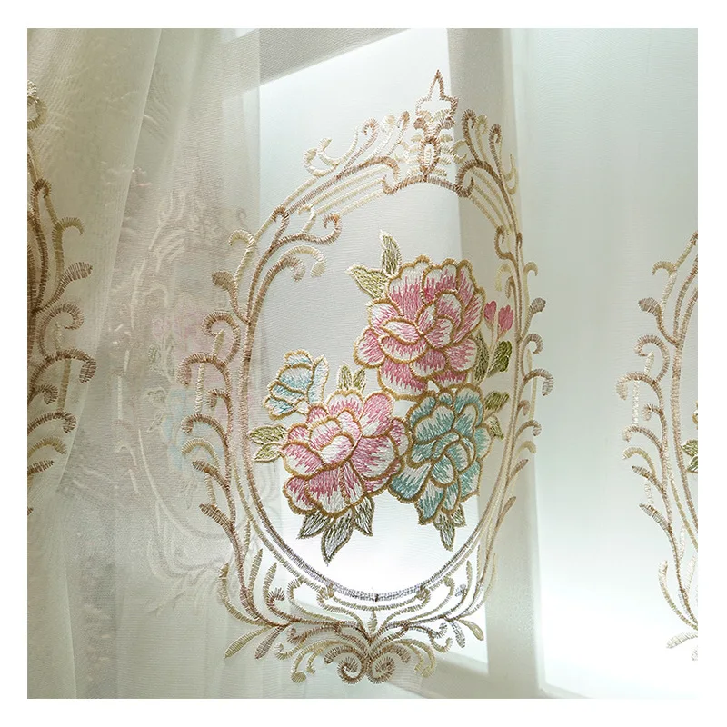 Chinese Supplier European Luxury 3D embossed Window Curtains