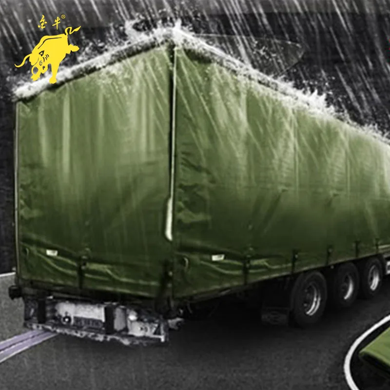 waterproof olive green 100% polyester canvas tarpaulin