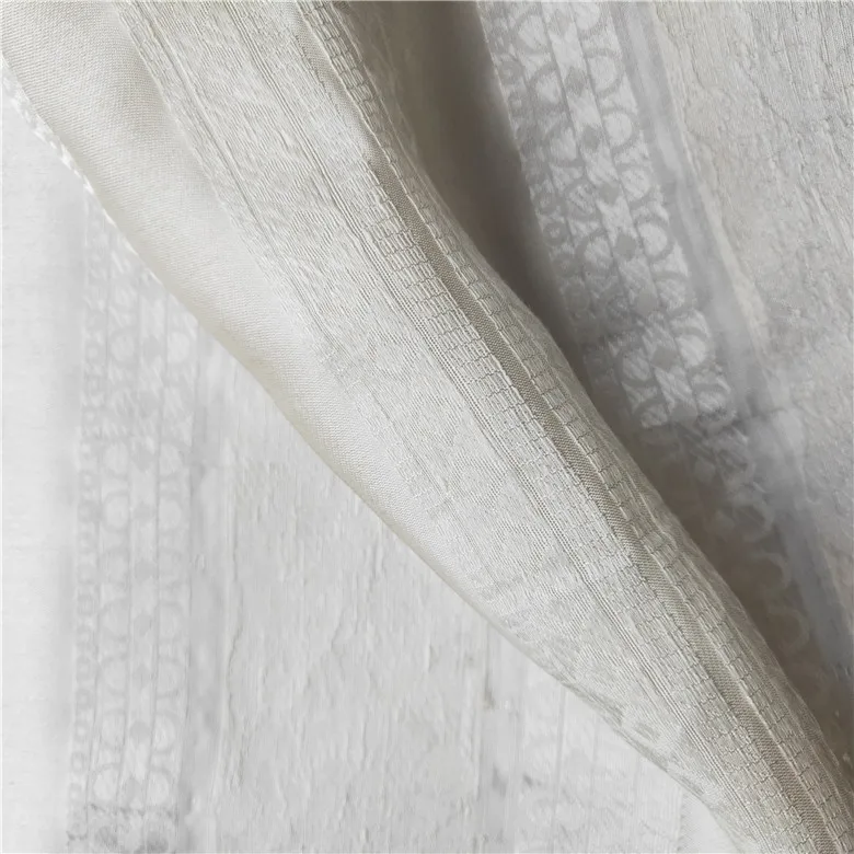 Silk Linen Cotton Rayon Stripe Jacquard with Some Flower design For Autumn Coat