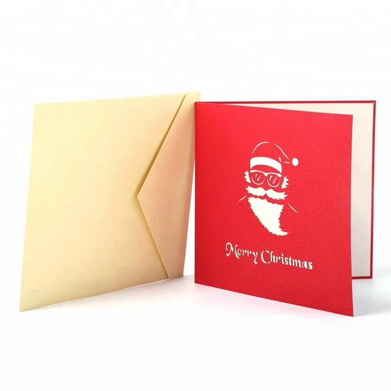 Classic design Santa Motorcycle Christmas Gift Pop Up 3D Greeting Cards