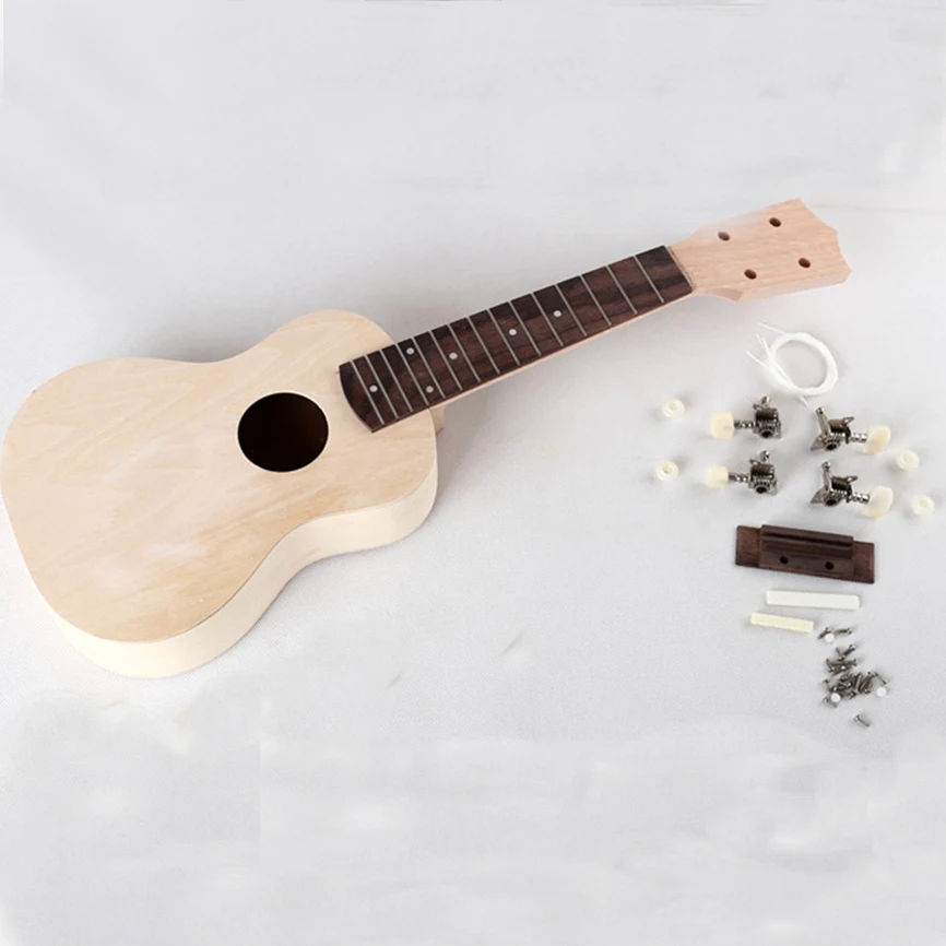Wholesale 21 inch unfinished Ukulele Wooden DIY Kit for Kids