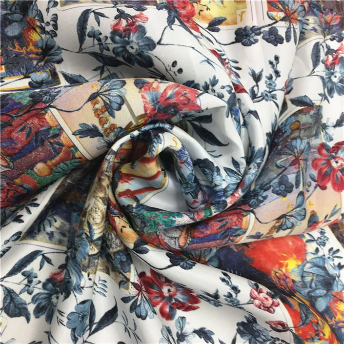 
New arrival high quality digital printed shot silk paisley ombre fabric 