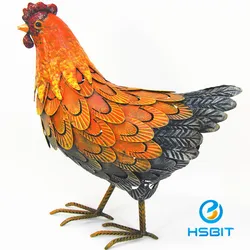 BETTER Hot Sales Garden Decor 3D Animal Sculpture Outdoor Vivid Metal Hen Ornament