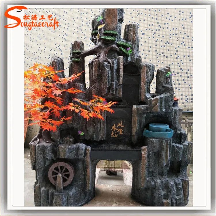 Newest style indoor artificial waterfall fountain with pool small fountain with swan