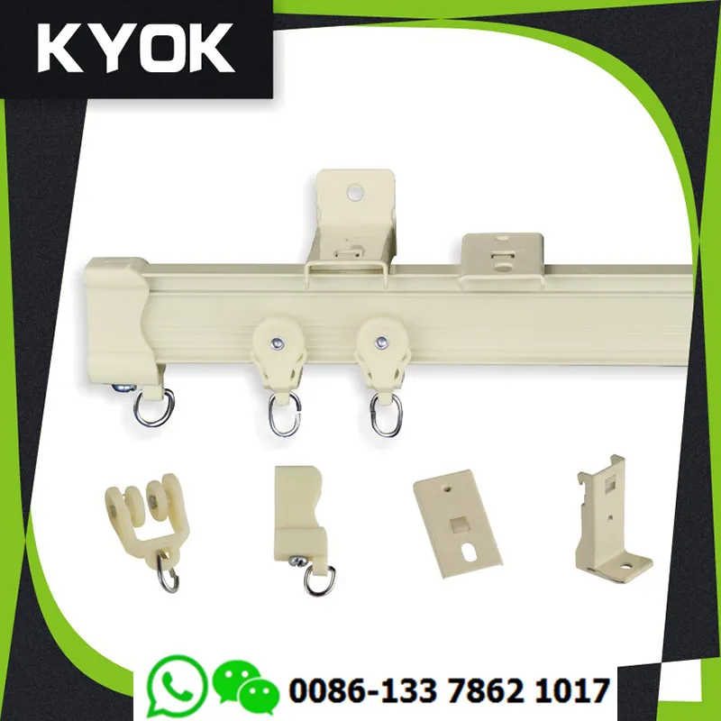 KYOK Heavy Duty acrimo truck curtain rails ,double white color acrimo curtain rails clips