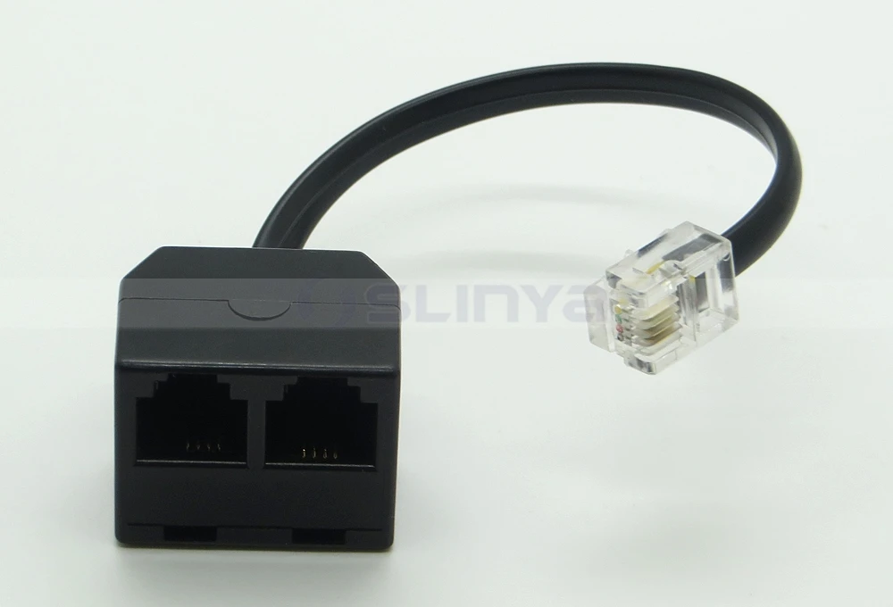 Telephone Splitter Male to 2 Female Converter Cable