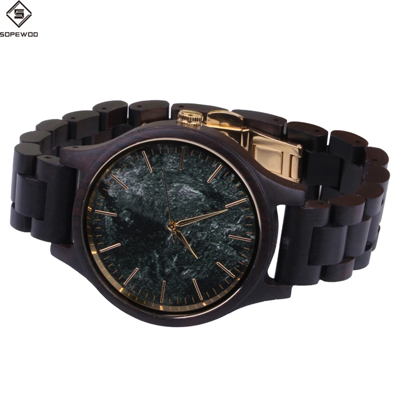 
mens branded custom logo wholesale wooden quartz wrist watch 