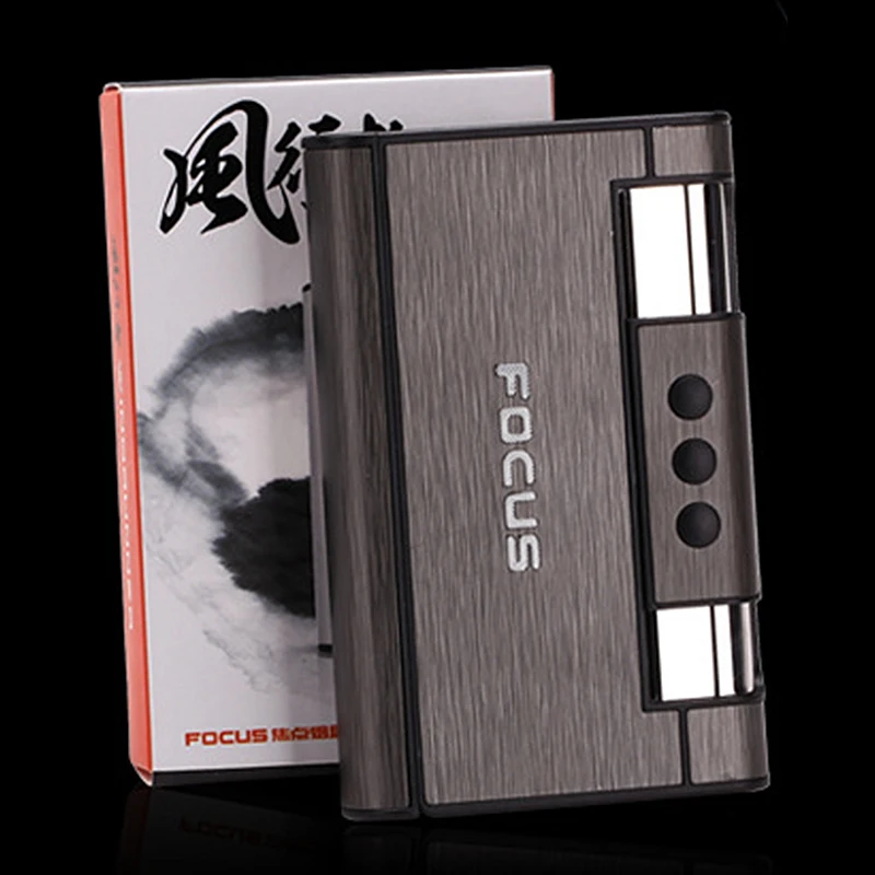 Yanzhen HY-007 Focus Auto cigarette lighter with lighters with timing 8 waterproof metal cigarette case,auto cigarette lighter