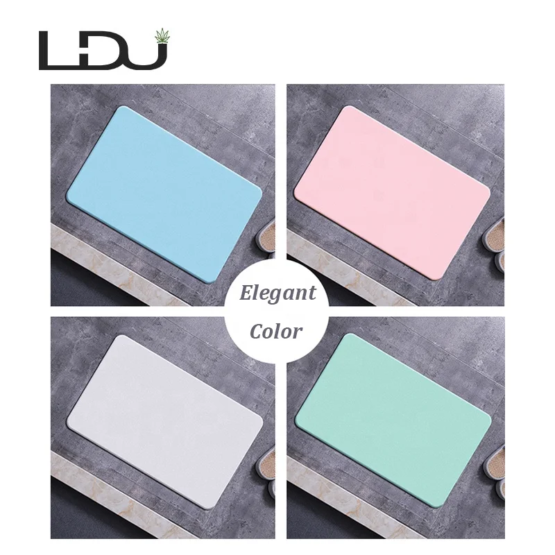 Hot Sale Strong Water Absorption Volatile, 60Seconds Quick-drying Safety Non-slip Easy to Clean Reusable Diatomite Foot Bath Mat