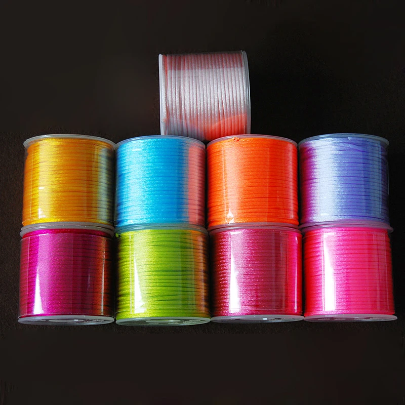 LONGJIE wholesale 24 colors 2mm nylon silk cord for bracelet