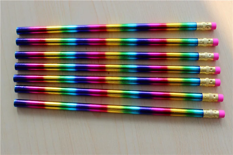 foil stamped pencils Pre Sharpened gift pencil with erasers