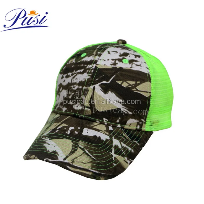 
Get free sample Manufacturer Wholesale Custom Camo embroidery logo Mesh Trucker Cap Hats 