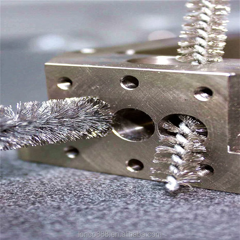 W29 High quality industrial long twisted steel wire pipe washing brush/steel wire spiral tube brush