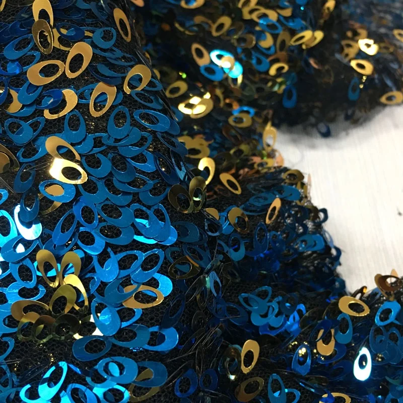 luxury all over bright shining sequin lace fabric 9mm sequins embroidery design shiny lace for party dress or clothing