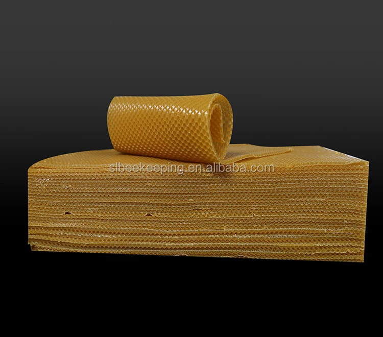 
Great Quality Beekeeping Supplies 41.5cm * 19.5cm * 0.3cm Golden Bee Bee Nest Material 90% Wax Beeswax Sheet Net 