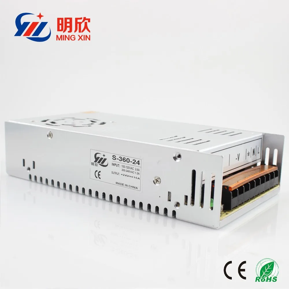 CE ROHS certificated led switching power supply 24v 15a 360w led switching power supply 24v 15a transformer
